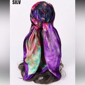 SHEIN Multicolor Satin Hair Scarf
